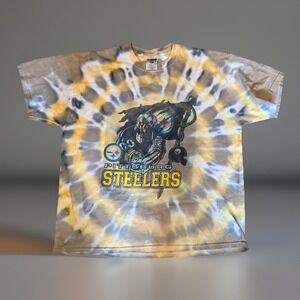 Pittsburgh Steelers Tie-Dye Robot T-Shirt - Men's XL - Black Yellow NFL Football